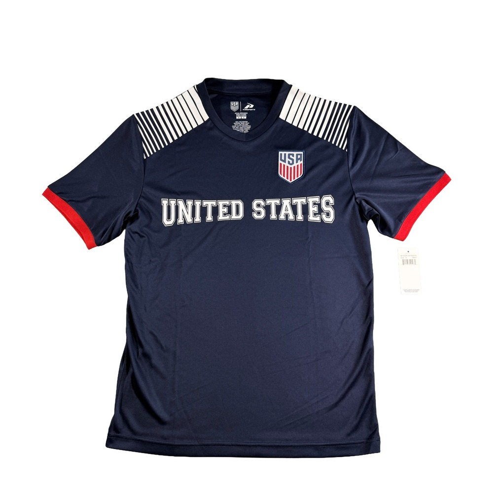 New Icon Sports Mens Small US Soccer Federation Jersey Navy Blue United States